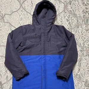 The Children's Place Black and Blue Puffer Jacket with Insulated Design